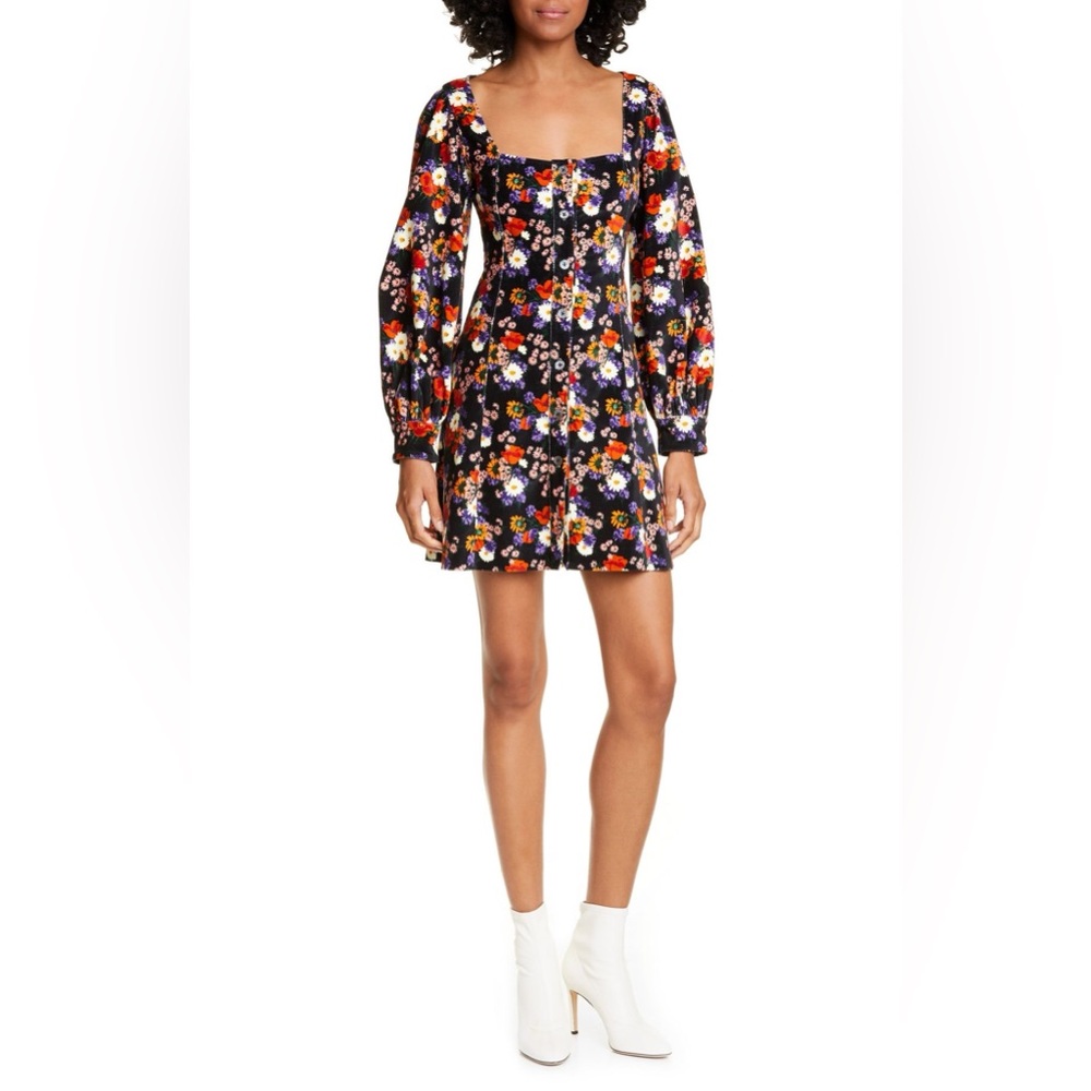 Staud Chandler Velvet Mini Dress - Picture 6 of 8